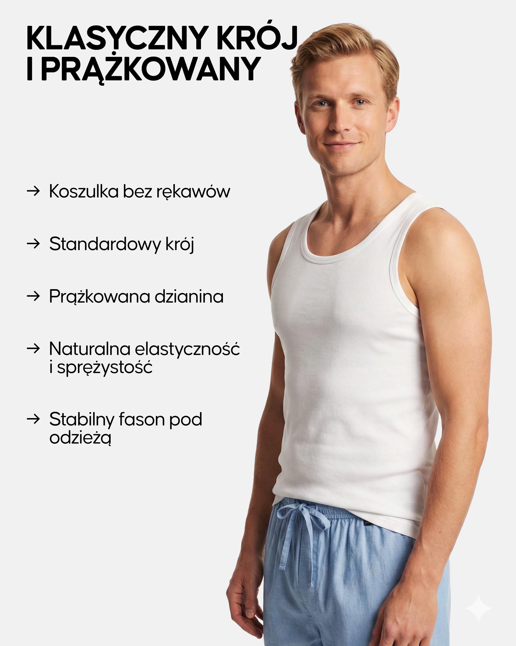 DANISH ENDURANCE Koszulki Męskie, bez Rękawów z 100% Organicznej Bawełny, Podkoszulek na co Dzień, 3-Pak