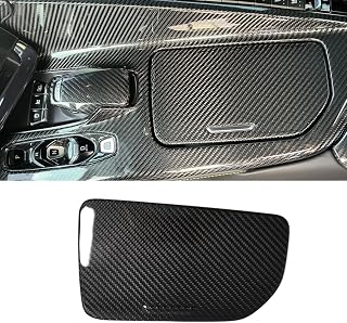 Car Water Cup Holder Panel for Corvette C8 Z51 Z06 Coupe HTC 2020 2021 2022 2023 2024, Dry Carbon Fiber Armrest Storage Box Lid