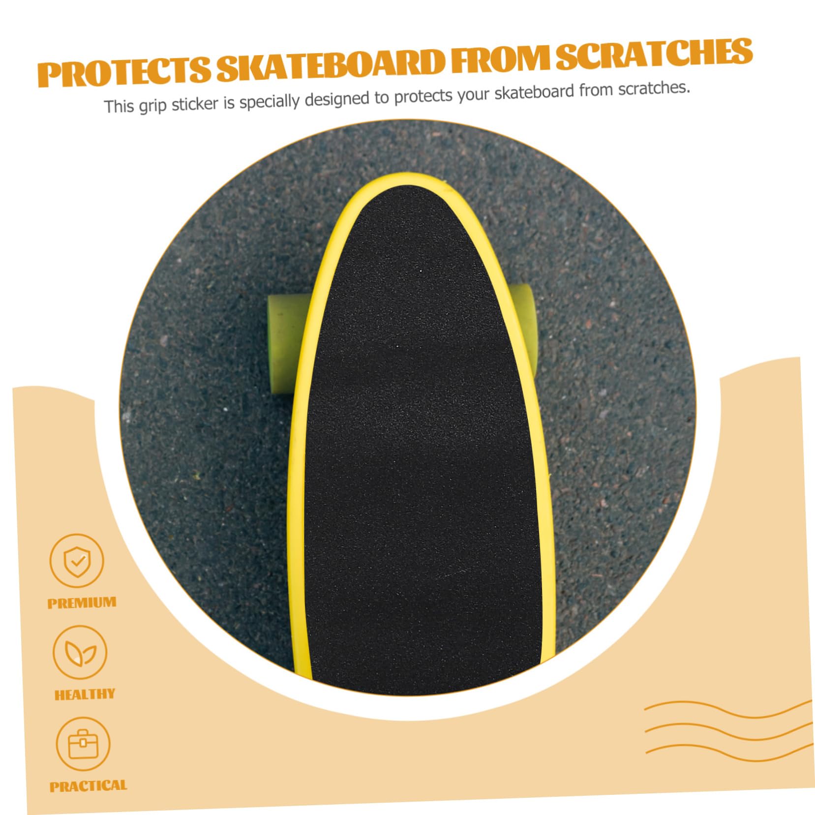 Bande De Grip Antidérapante Pour Skateboard Et Longboard - 85 X 24 Cm, Papier De Verre, Facile à Poser Et Enlever