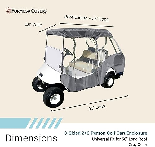 Miniatura 3 de Funda protectora premium para carrito de golf con 2 pares de asientos, con techo de hasta 58 pulgadas.