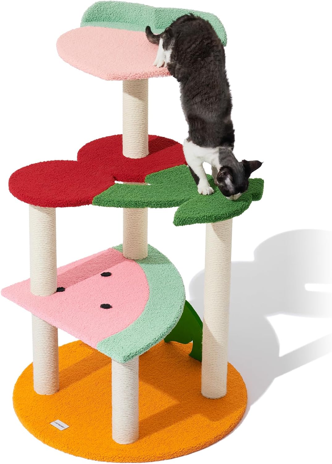 vetreska 41.3 inches multi-level cat tree cat tower with fruit-shaped platform and sisal-covered scratching posts, indoor cats furniture for large cats, kittens
incomplete 