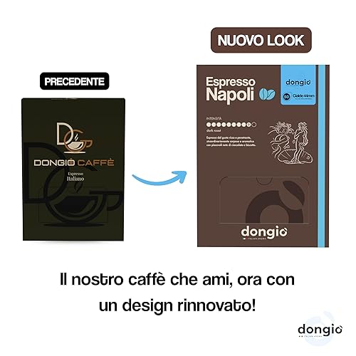 Miniatura 2 de Dongiò Caffè Espresso Napoli - 50 cápsulas de espresso fáciles de servir (ESE 1.732 in) - Café tostado oscuro (intensidad 910) - Tostado y mezclado