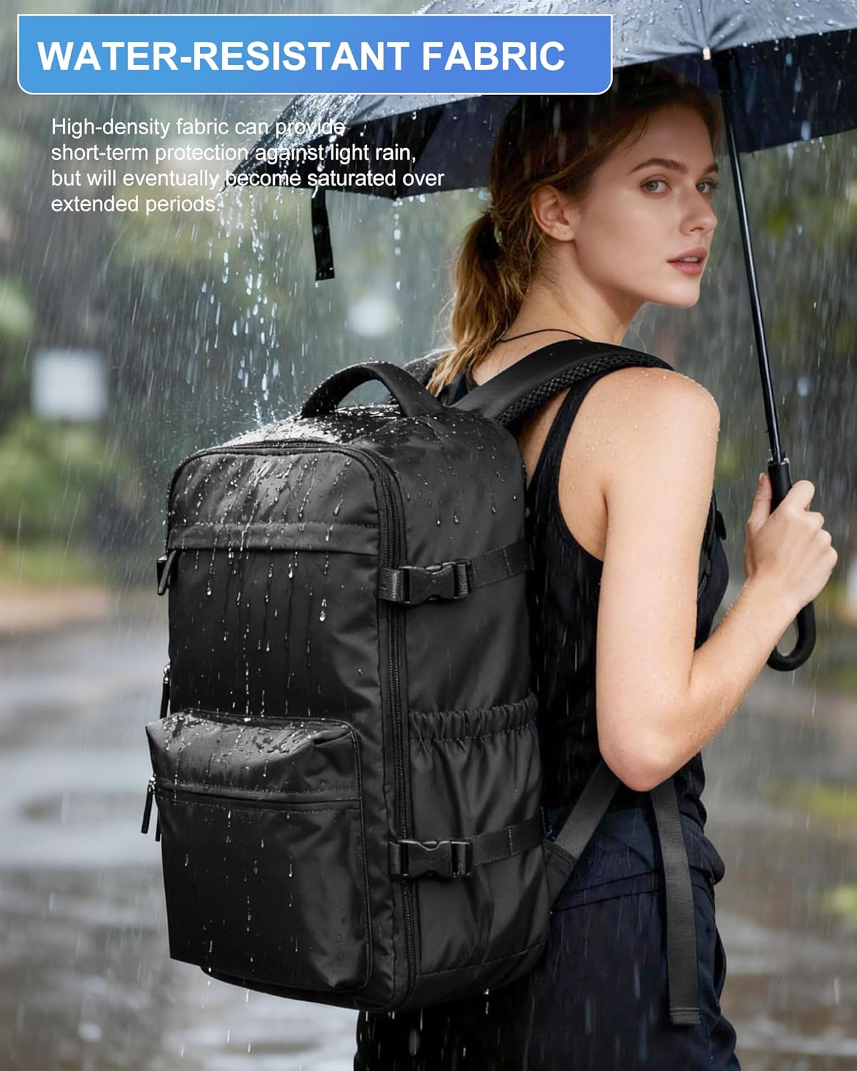 winspansy Vacuum Backpack Travel Essentials with Air Pump Compression Bags for Travel Carry on Flight Approved Seal Vacpack Personal Item Backpack with Vacuum System for Women Men Black