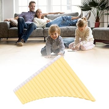 Ubersweet Pan Pipes, 16 Pipes Musical Pan Flute for Adults for Teaching Staff for Beginners(yellow)'