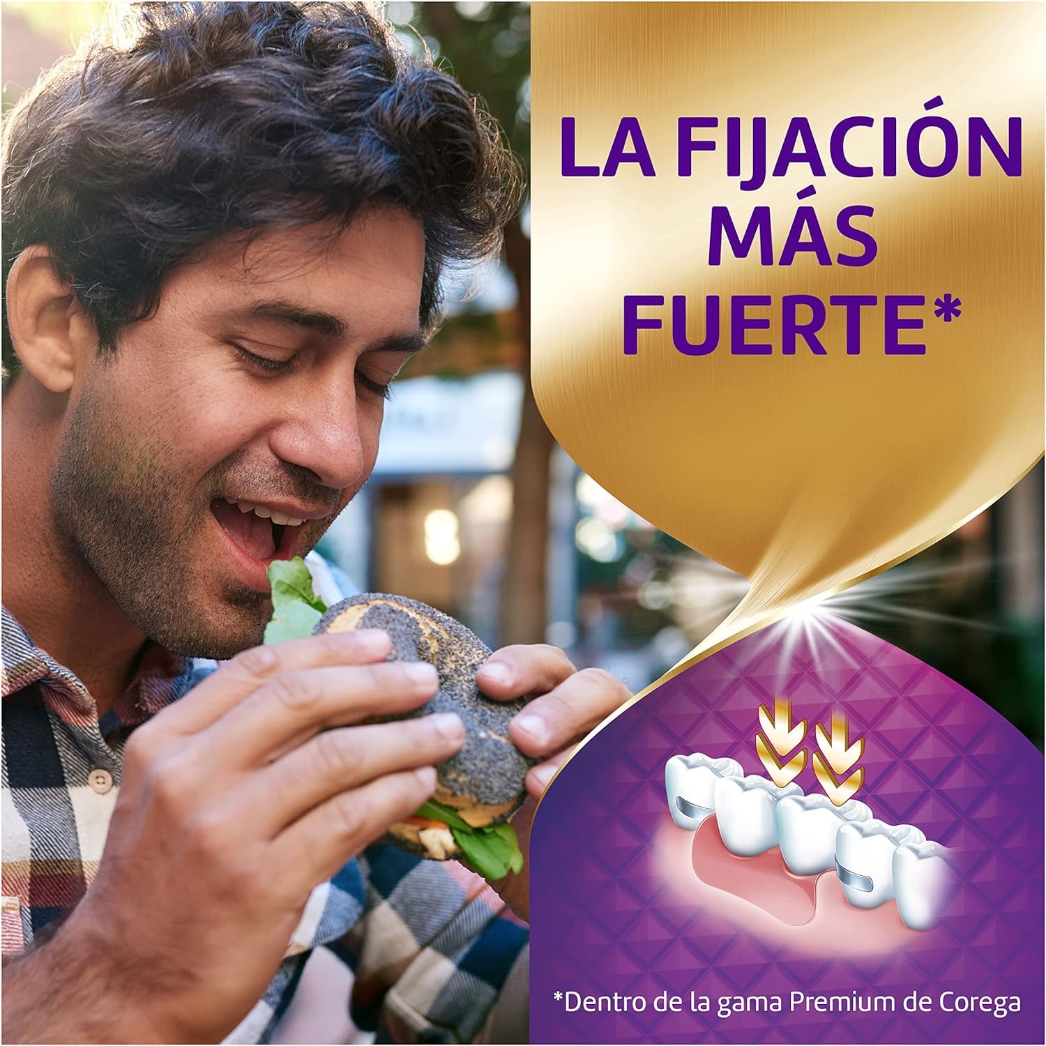 Corega Max Fijación+ Sellado, Máximo Sellado, Crema Fijadora Para Prótesis Dentales, Hasta 12 Horas de Fijación, 4x70 g