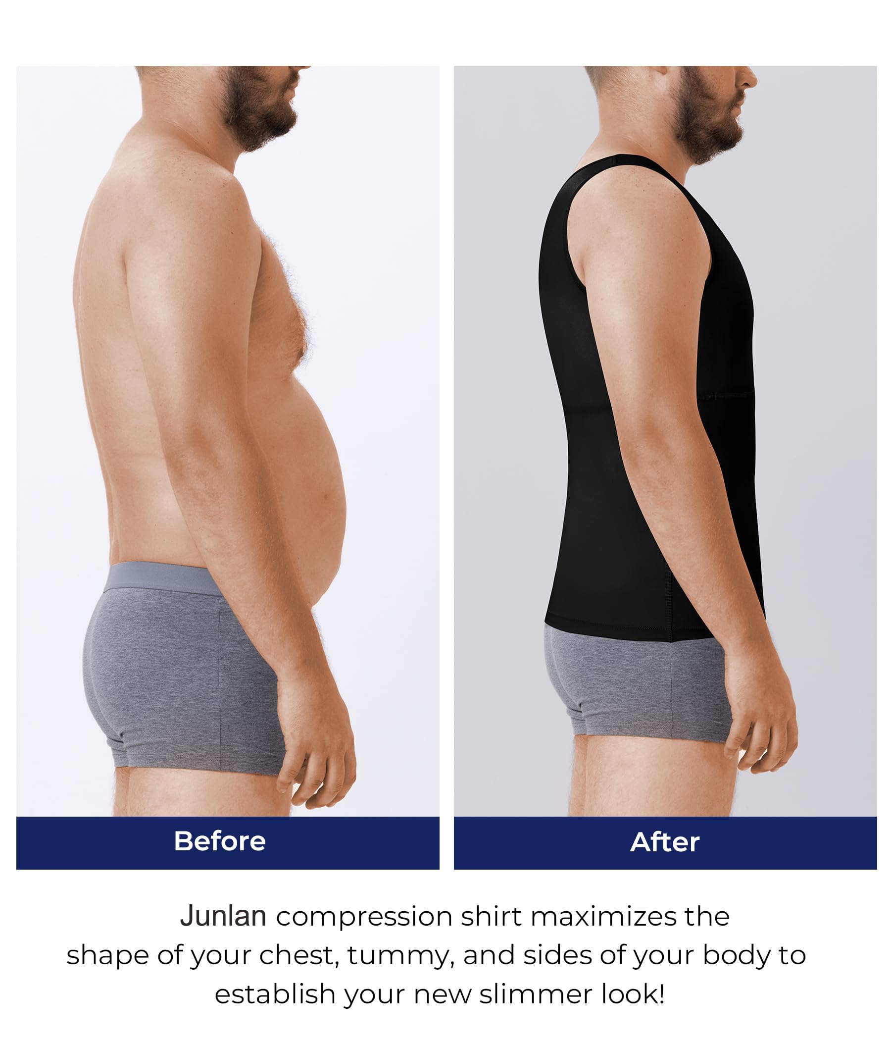Nebility Débardeur Homme Lot de 2 Maillot de Corps Amincissant Gaine Ventre Plat T Shirt Minceur Gilet de Compression Gainant Body Shaper