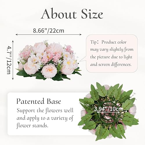 Miniatura 14 de Centros de mesa de bolas de flores para mesas: 10 piezas de flores blancas para centros de mesa, arreglos florales, centro de mesa para boda