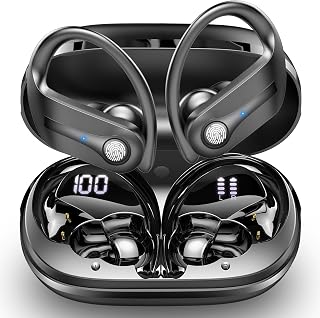 Wireless Earbuds, Bluetooth 5.4 headphones Sport with ENC Noise Cancelling Mic, 50 Playback Over-Ear Buds Deep Bass, Earphones with Earhooks, IP7 Waterproof Fitness Headset for Running Gym Workout
