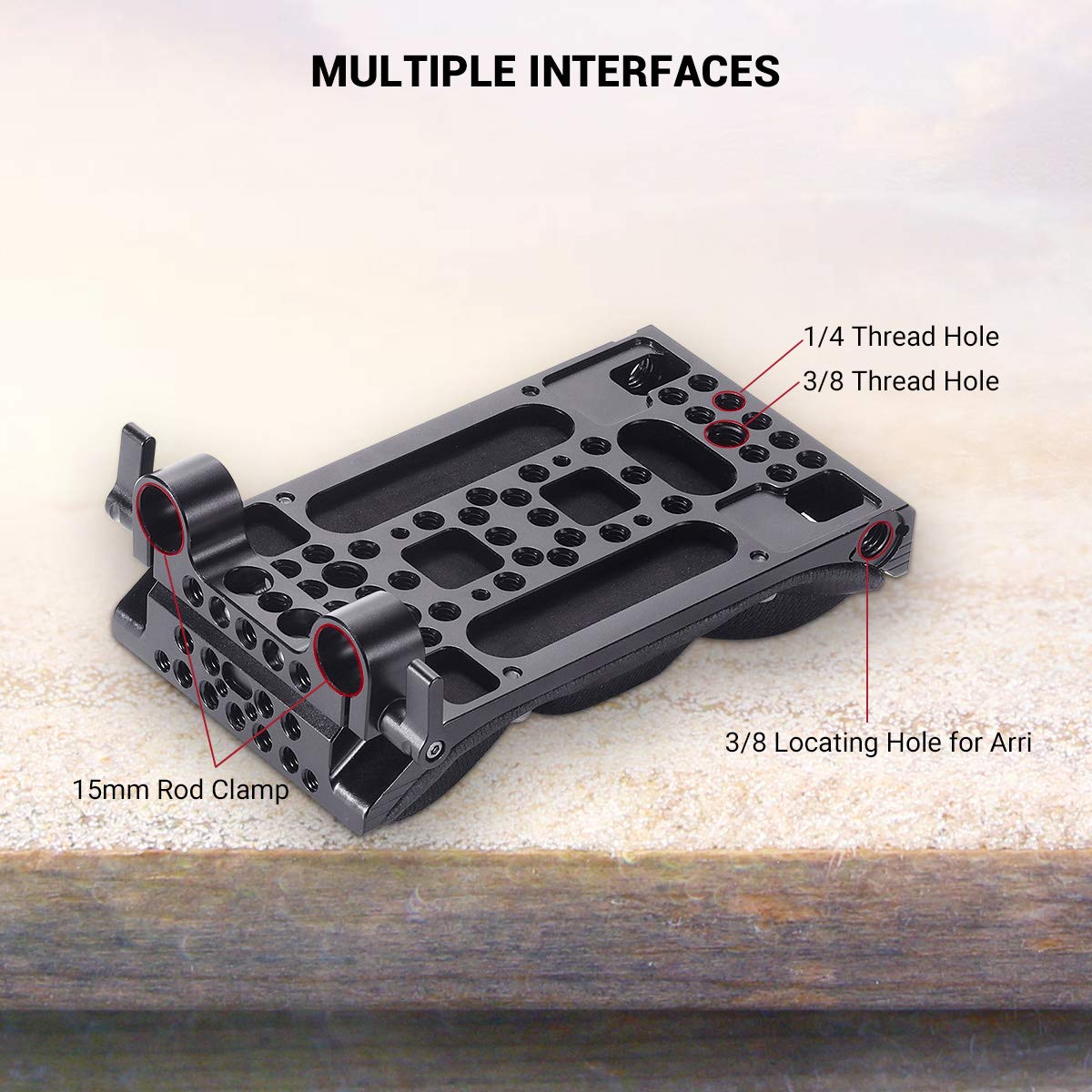 SMALLRIG Schulterpolster mit 15mm Rail Clamp und Threaded Holes für Run-and-Gun-Shooting - 2077