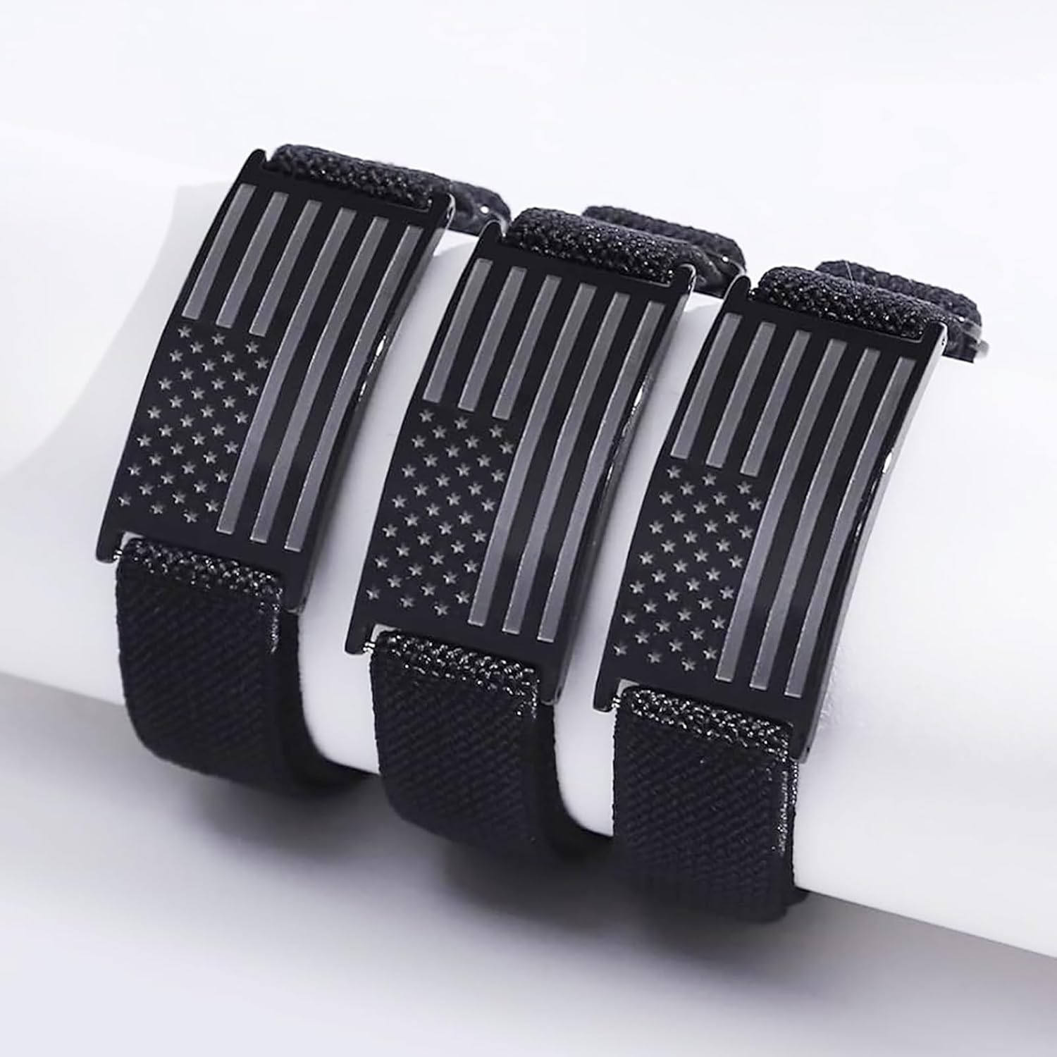 American Flag Cross Bible Verse Bracelet, Black Elastic Stretch Strap Adjustable Bracelets, Christian Jewelry Gifts for Men Boys - Image 4