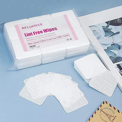 Miniatura 9 de 1000 toallitas de uñas sin pelusa, toallitas de pegamento para extensión de pestañas, súper absorbentes, suaves, no tejidas, removedor de esmalte de