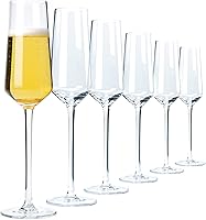Vista 7 de Aspen & Birch - Juego de 6 copas de champán clásicas - Copas de champán - Copas de mimosa, copas de cristal premium, transparentes, 6 onzas, copas