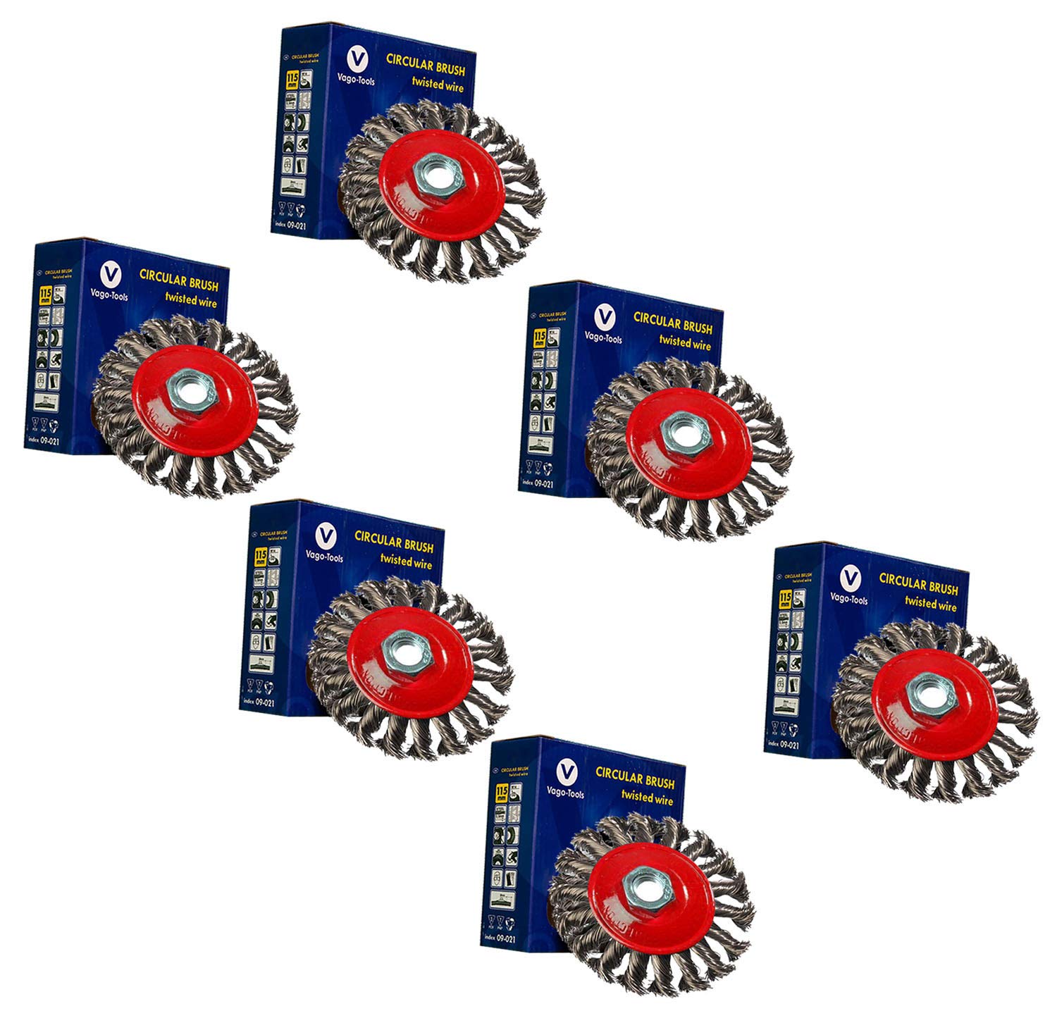 Spazzola conica rotonda spazzola metallica 115 trecciata spazzola abrasiva per Flex 24x