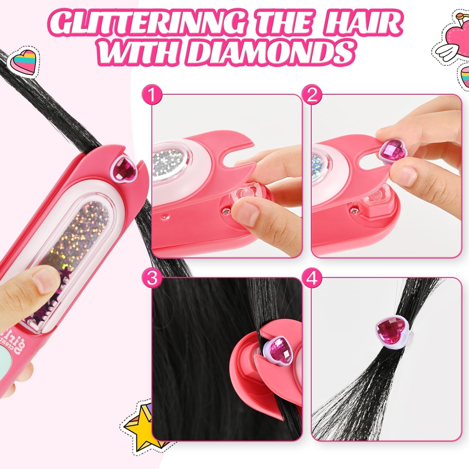 JoyJoyful Regalo Bambina 5 6 7 8 9 10 Anni, Kit Gemme Capelli Giochi Bambina 4-10 Anni Femmina, Lavoretti Creativi per Bambini, Regalo Compleanno Ragazza 11 12 Anni