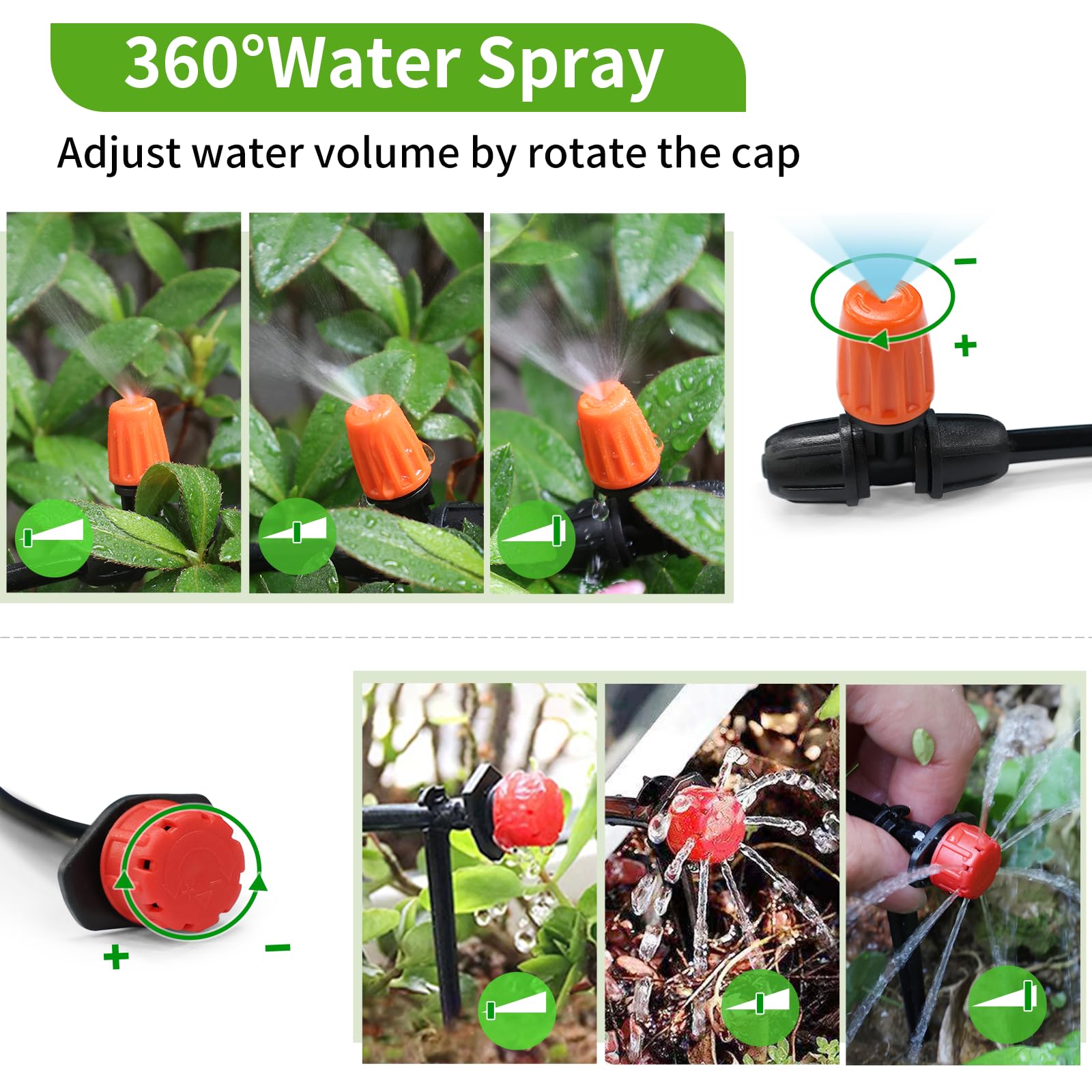 Drip Irrigation Kit 98ft - Automatic Garden Watering System With Locked ...