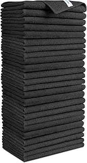 AIDEA Mikrofaser Reinigungstücher 24 Stück, Mikrofasertücher Geschirrtücher Putzlappen Putztücher Fenster Tücher, Weich Sehr Saugfähig Fusselfrei Streifenfrei, Für Haus, Küche, Auto, Schwarz 30 x30cm