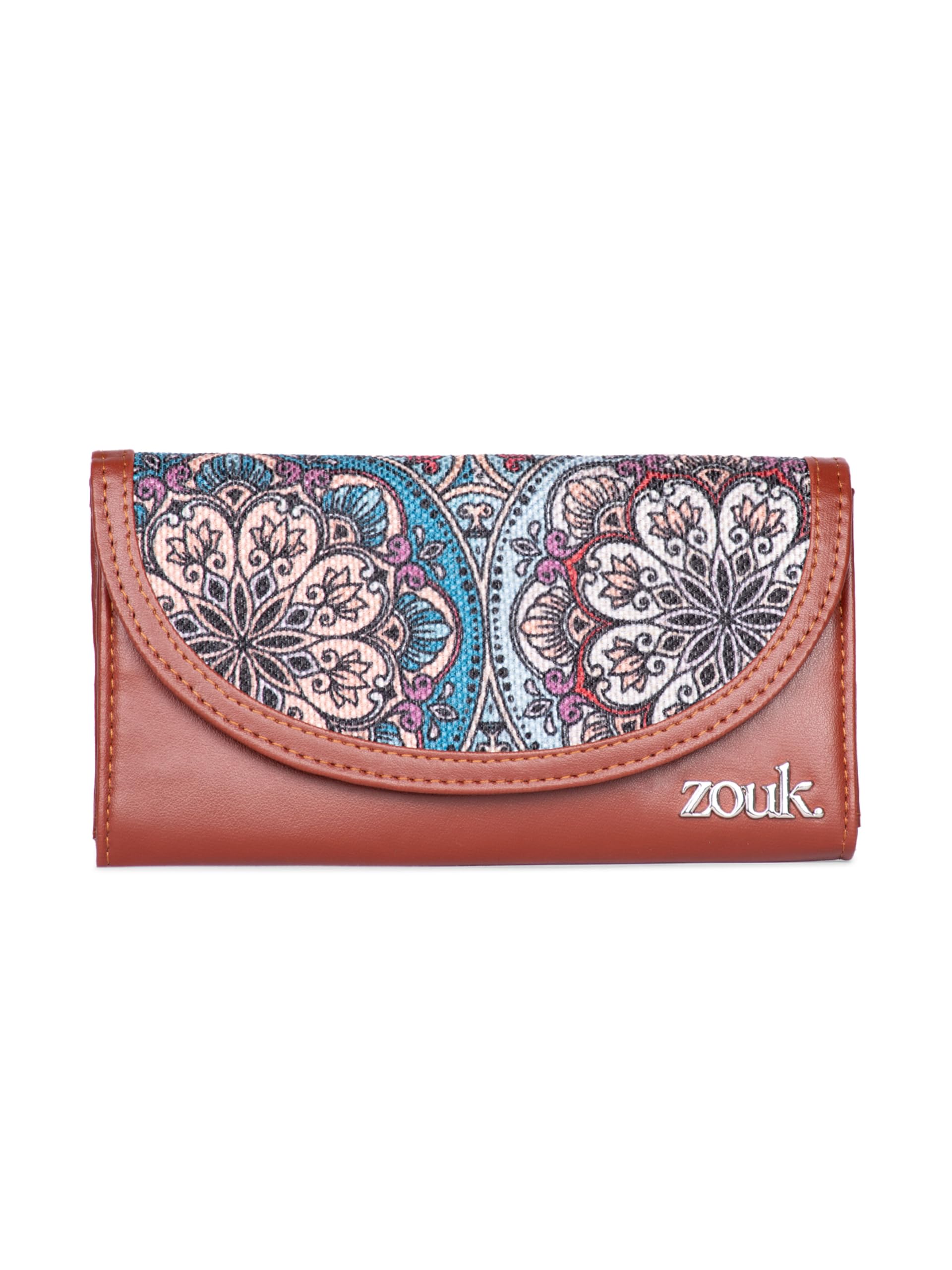 zouk Multicolor Mandala Print Kyra Flap Wallet | Vegan Leather Wallet for Women | Stylish, Spacious | Multicolor-picture-14