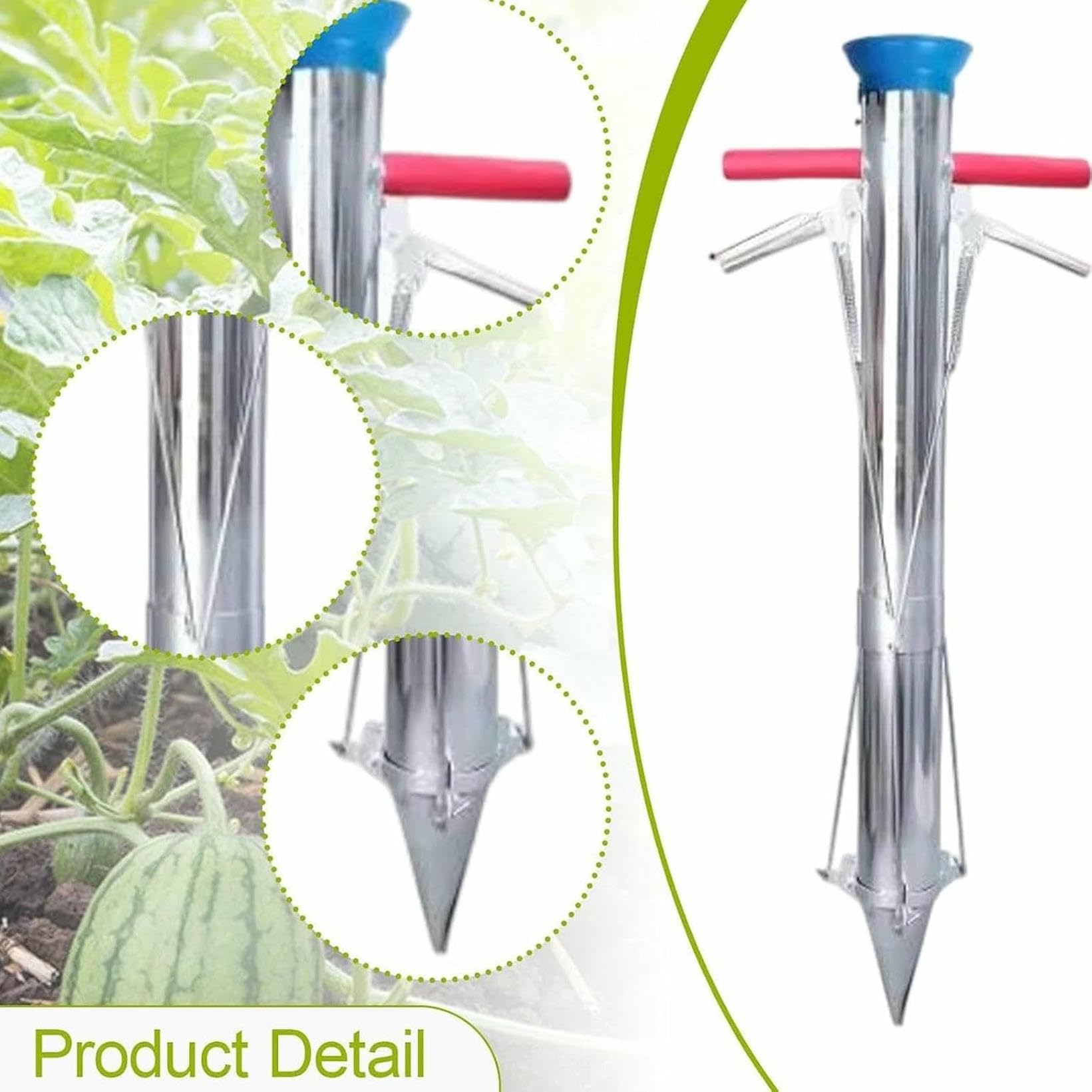 Herramienta De Plantador De Bulbo, Trasplantador De Plántulas De Vegetales De Acero Inoxidable con Doble Manija, Diseño Ergonómico para Jardín, Patio, Invernadero, 35.83 En