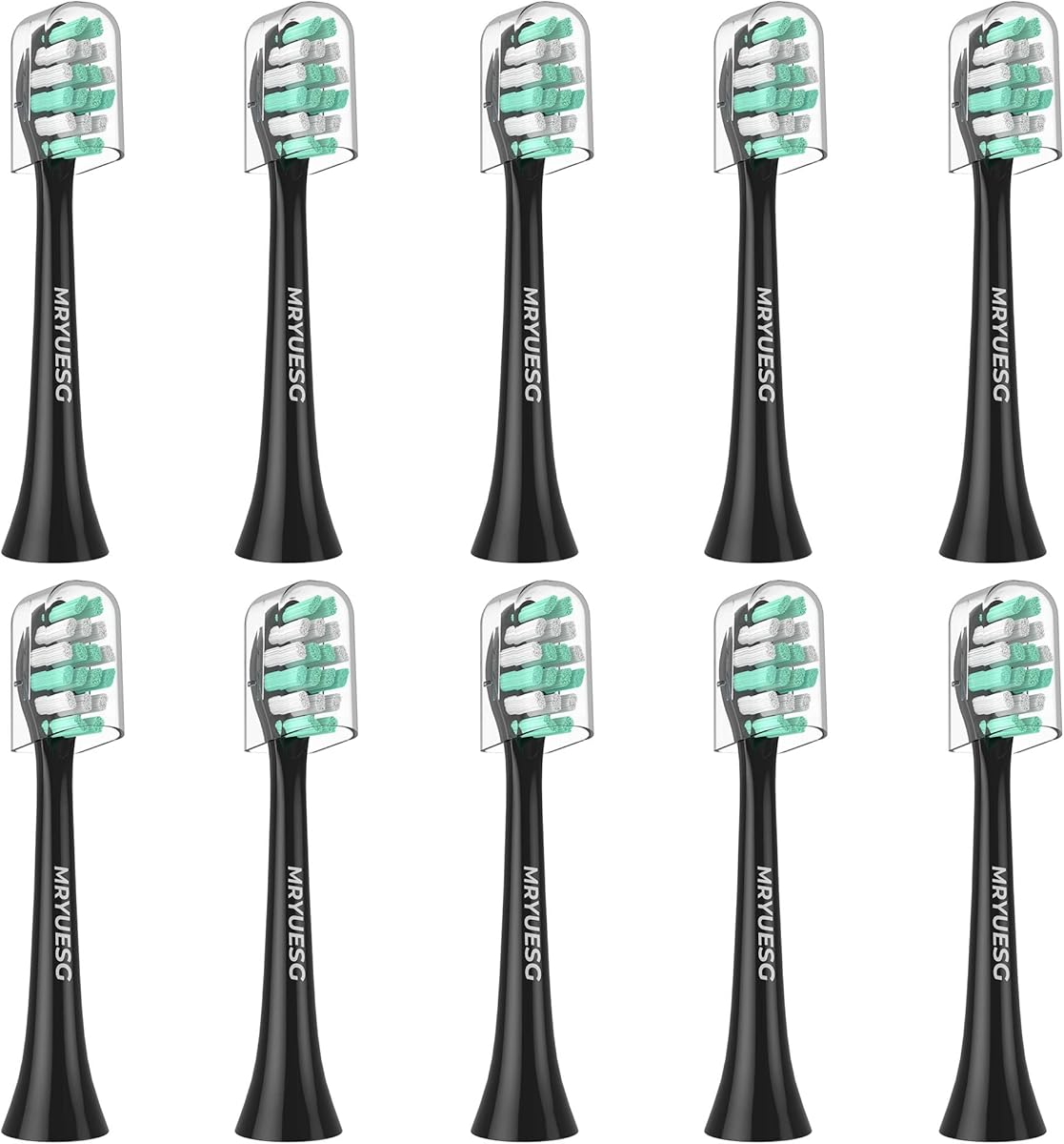 MRYUESG Replacement Heads Compatible with Philips Sonicare 10 Pack, Electric Tooth-Brush Head for Phillips, Black