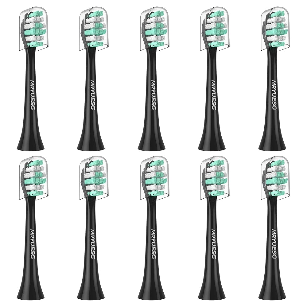 MRYUESG Replacement Heads Compatible with Philips Sonicare 10 Pack, Electric Tooth-Brush Head for Phillips, Black