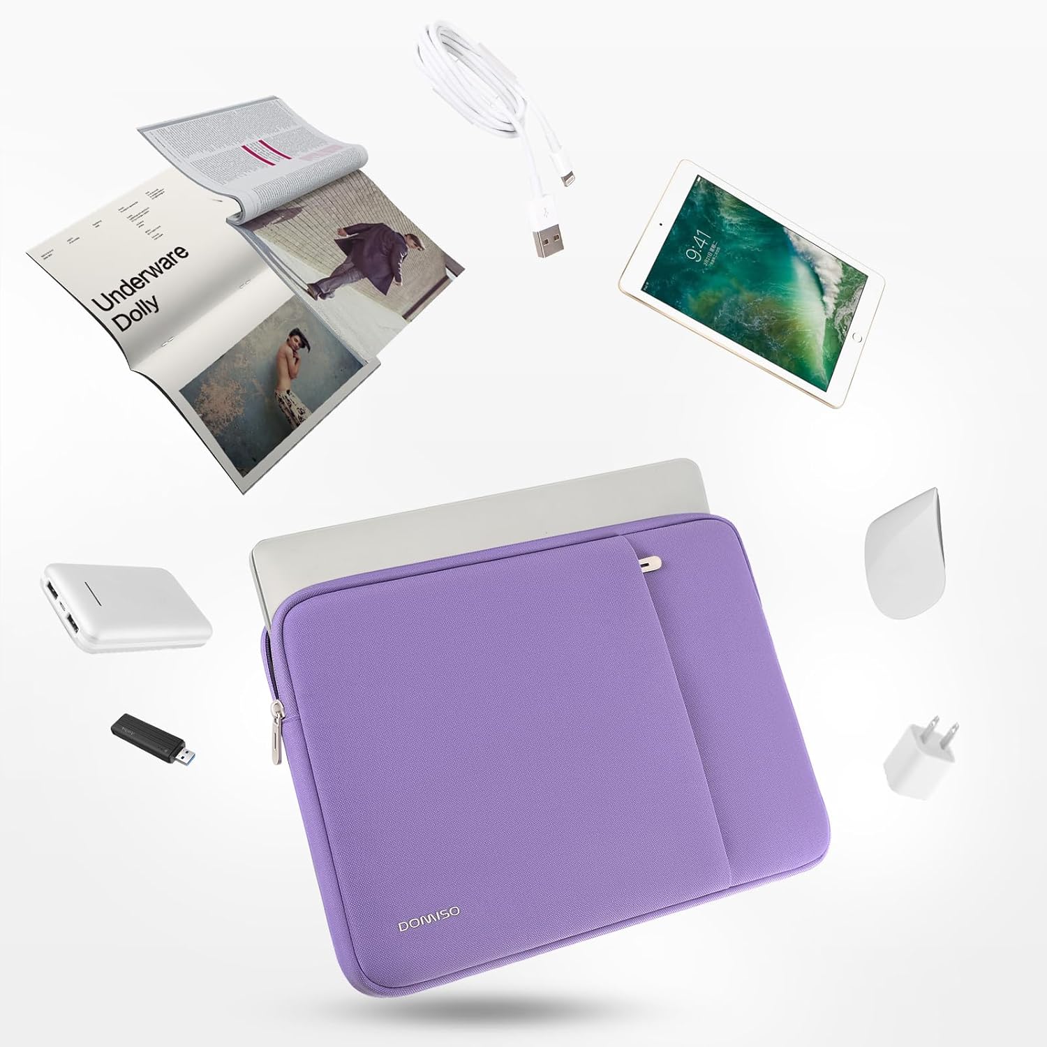 DOMISO 17 inch Laptop Sleeve Protective Case Cover Compatible with 17-17.3 inch HP Dell ASUS Lenovo Chromebook,Waterproof Computer Cases Bag,Purple - Image 5