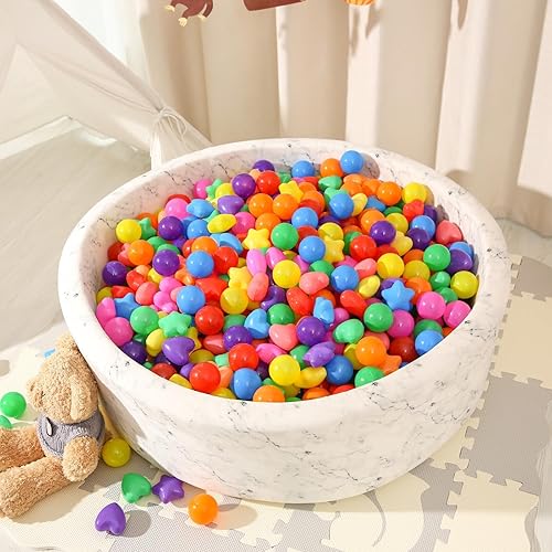 Miniatura 64 de STARBOLO Pelotas de estrella para niños pequeños, 100 unidades, estrellas de 2.55 pulgadas, sin ftalatos, sin BPA, no tóxicas, a prueba