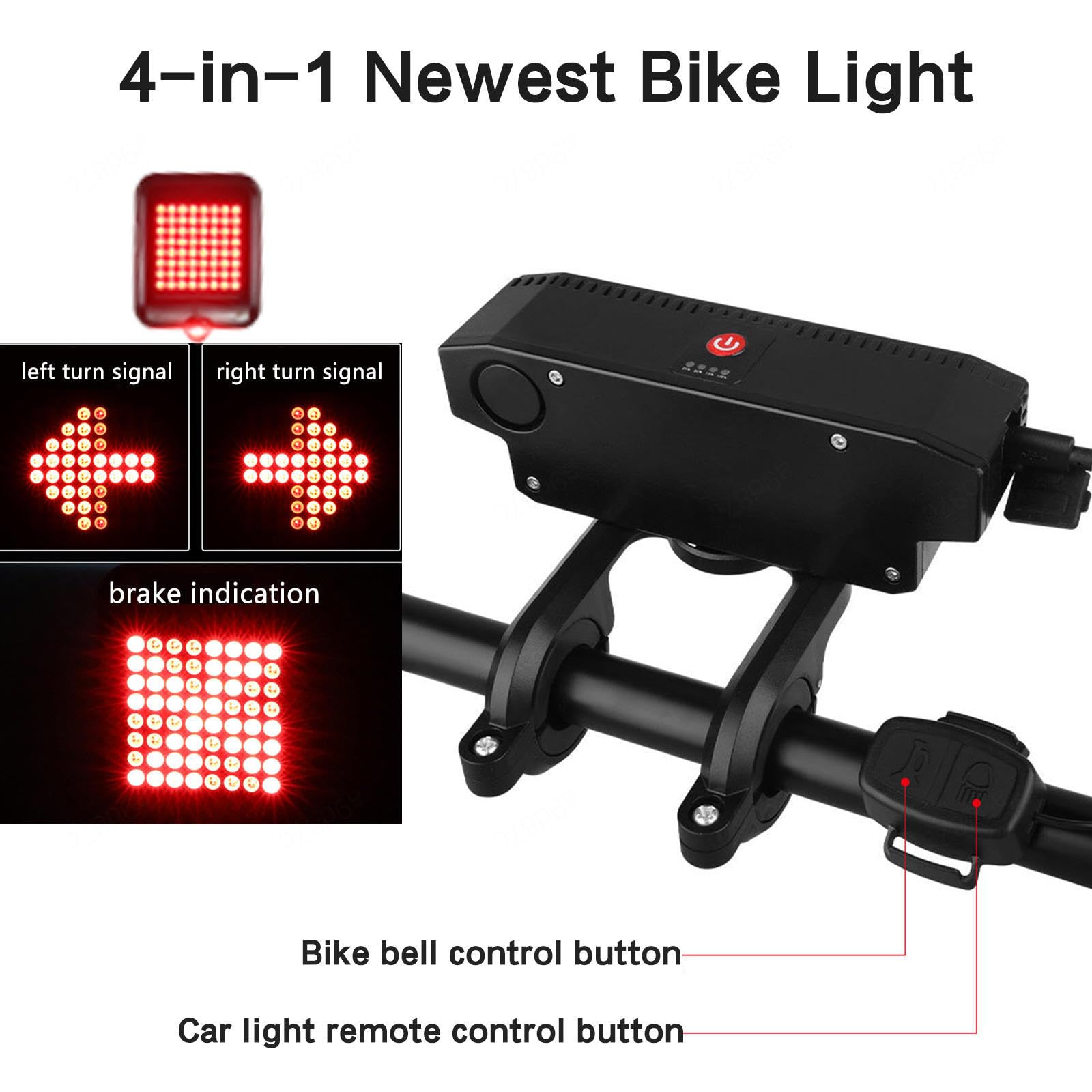 Lumiere Velo Avant Et Arriere, 8 LED 4000mah Rechargeable USB,avec Clignotant Vélo, Clignotant Trotinette Electrique 6 Modes Luminosité pour All Mountain, Route, Vélo