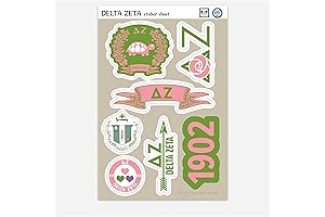 Delta Zeta MINI Sticker Sheet: Unleash your Sorority Spirit with Intricate Designs and High-Quality Vinyl