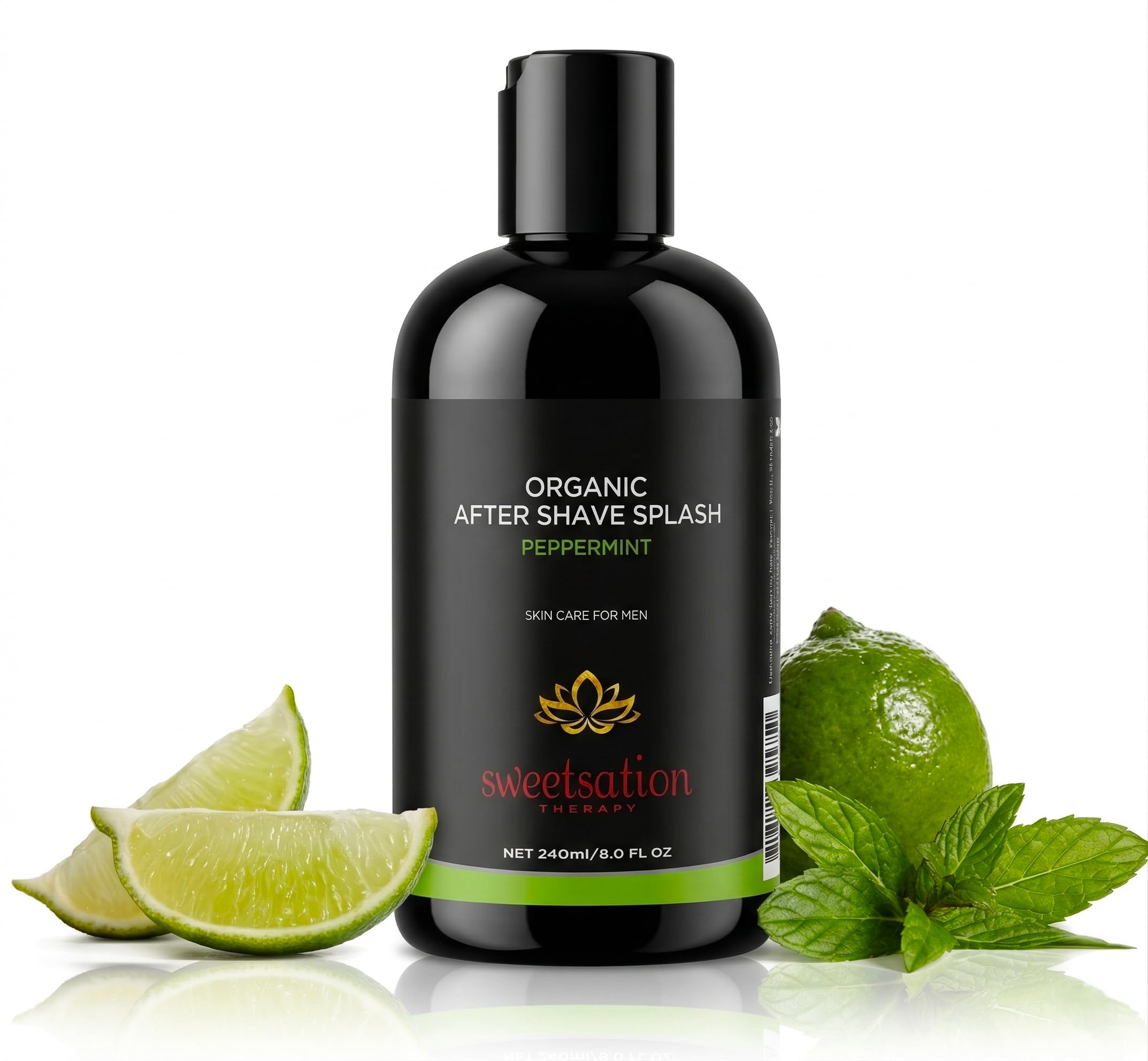 Organic After Shave Minty Splash, 8oz. Soothing, Calming, Refreshing Mint Water. All Natural.