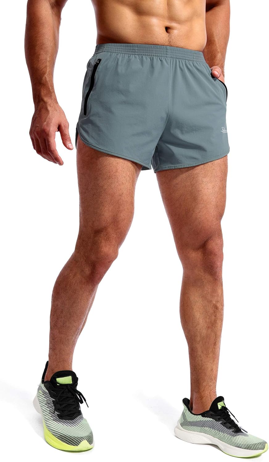 Pudolla Men’s Running Shorts 3 Inch Quick Dry Gym Athletic Workout Shorts for Men with Zipper Pockets - Image 2