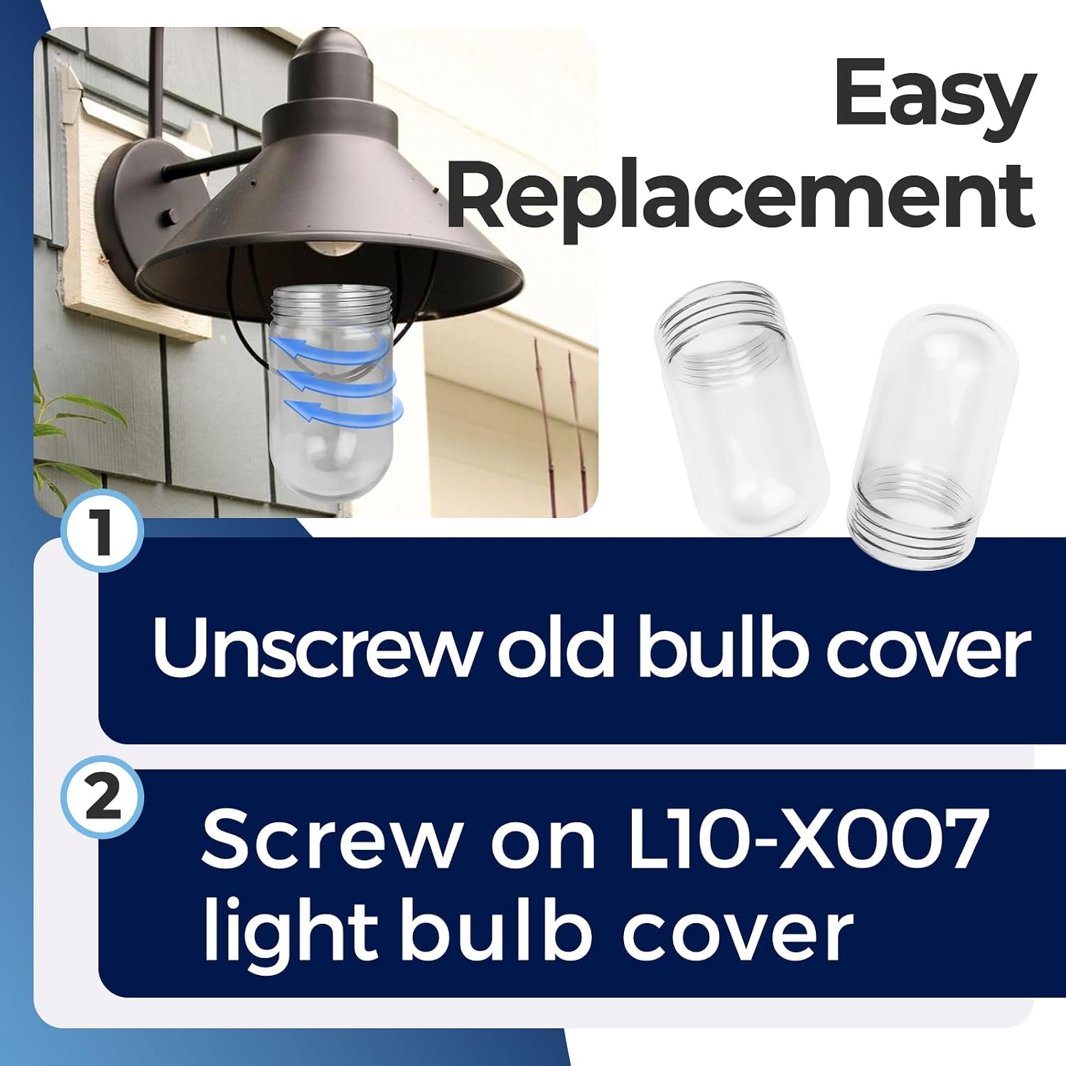 4PCS L10-X007 Light Bulb Cover, Shatter Proof Glass 31900 Light Bulb Covers Fit Walk-in Refrigerators and Hood Bulbs, Outdoor Light Covers Compatible with Outdoor/Kitchen/Ceilings Bulb Fixture