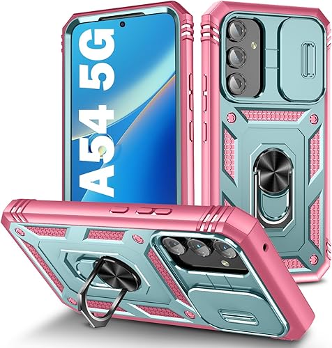 Miniatura 14 de PASNEW Funda para cámara Samsung Galaxy A15 5G, soporte metálico de grado militar, resistente a prueba de golpes, carcasa rígida para Samsung A15