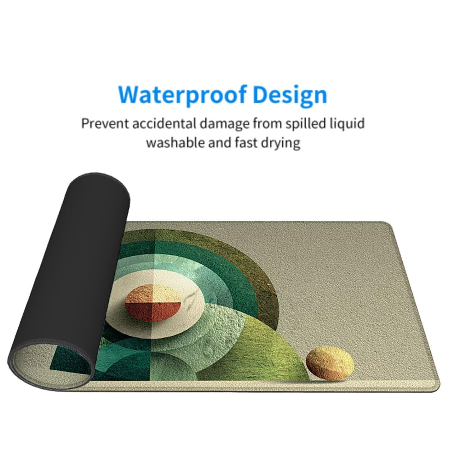 Abstrakcyjna podkładka pod mysz pod mysz pod mysz do gier XXL 1400 x 600 x 3 mm podkładka pod mysz zielona duża podkładka pod rękę dla graczy wodoodporna podkładka pod mysz PC, do klawiatury laptopa w