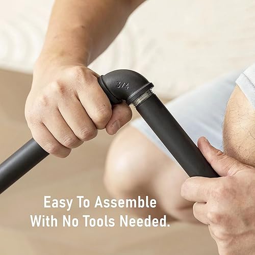 Miniatura 7 de Perchero industrial para ropa de pared con rieles de ropa de tubería, barras multiusos para colgar ropa resistente, ahorro de espacio, organizador