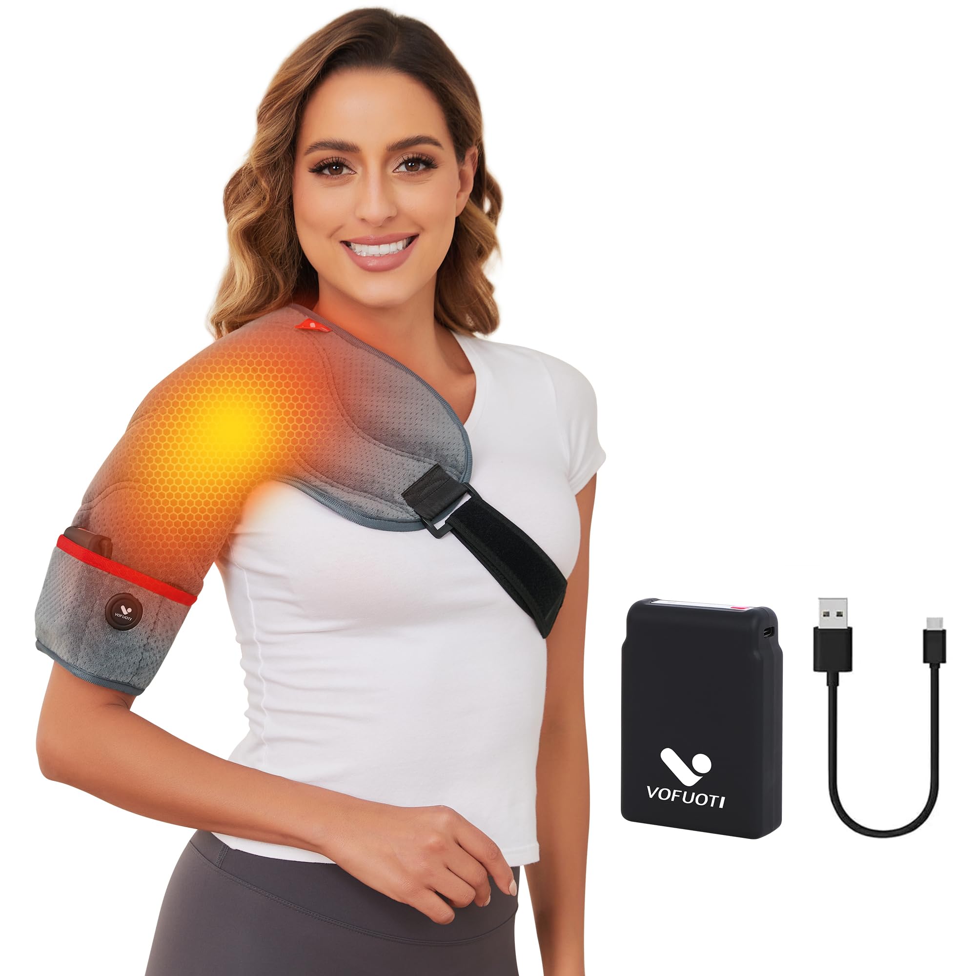 Photo 1 of **DIRTY***Vofuoti Portable Cordless Shoulder Heating Pad with 7.4V 10000mAh Battery