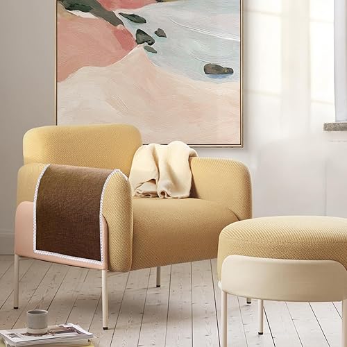 Miniatura 4 de Ntomtuex Fundas de lino para brazos de sofá, con borde de encaje, antideslizantes, fundas para reposabrazos de sofá, fundas de brazo para silla