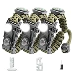 NVioAsport 20 in 1 Paracord Bracelet, Adjustable Gear Kit with SOS LED Light, Fire Starter, Bigger Compass, Survival Whistle, Perfect for Camping, Hiking, Fishing, Survival Bracelet