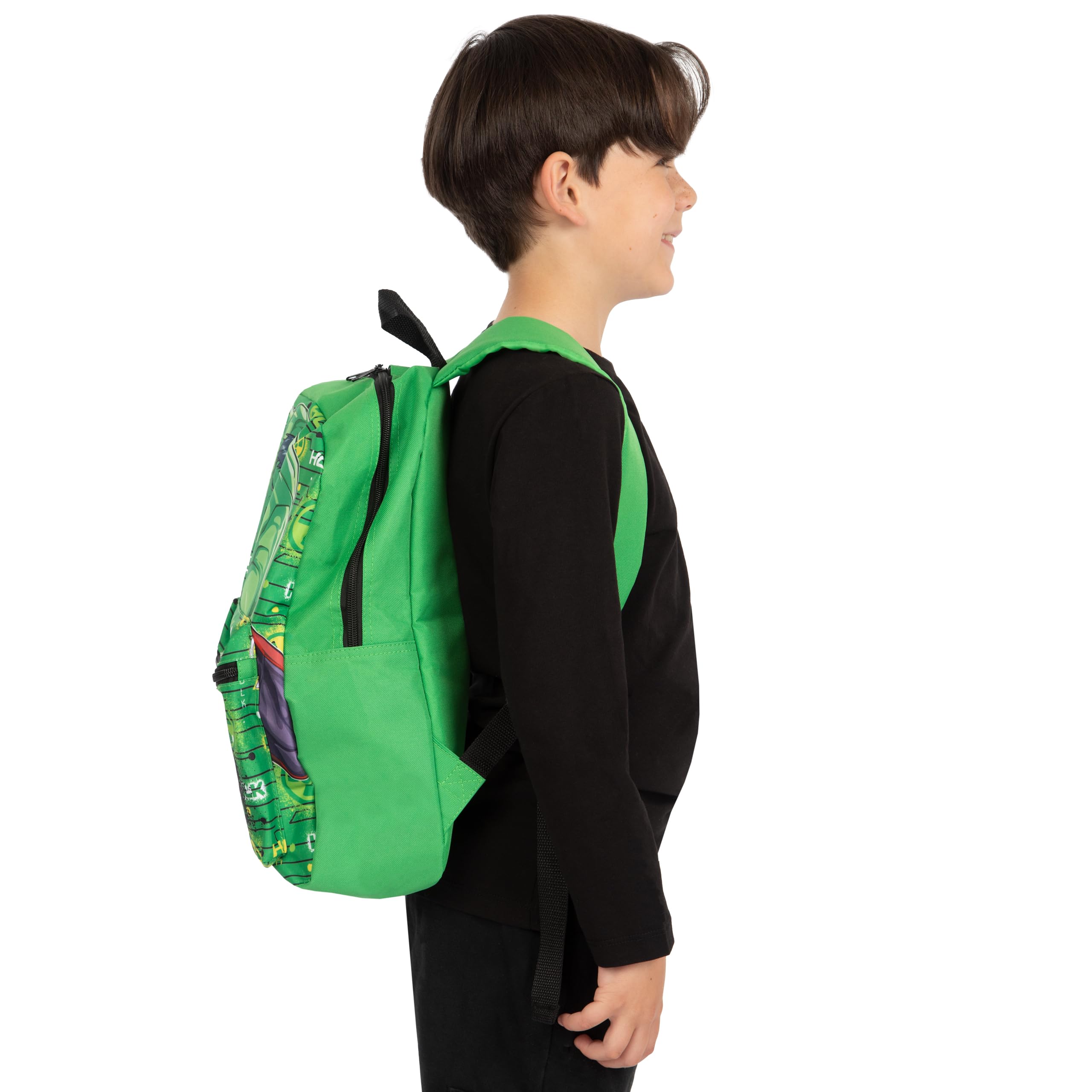 Marvel Supereroi Personaggi | Zaino Hulk | Zainetto Hulk | Borsa Bambino | Zaino Con Astuccio | Set Asilo | One Size Verde