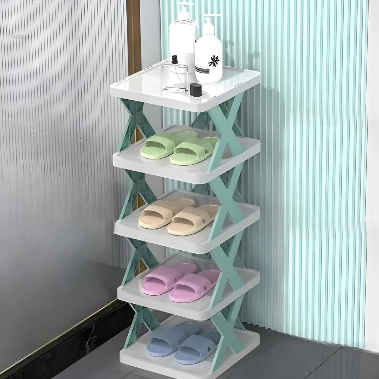 STELITE Plastic Shoe Rack for Home, Stackable & Adjustable Organizer Shelf, Foldable Space Saving Shoe Stand for Entryway, Bedroom & Corner with Multi Storage Slots (6 Layer Rack)-image-33