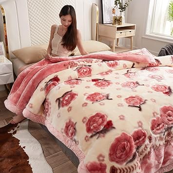 10 Lbs Heavy Winter Fleece Plush Blanket - Silky Soft Throw Blanket - 2 Ply Reversible Raschel Bed BlanketA,71 * 87"/3.0kg