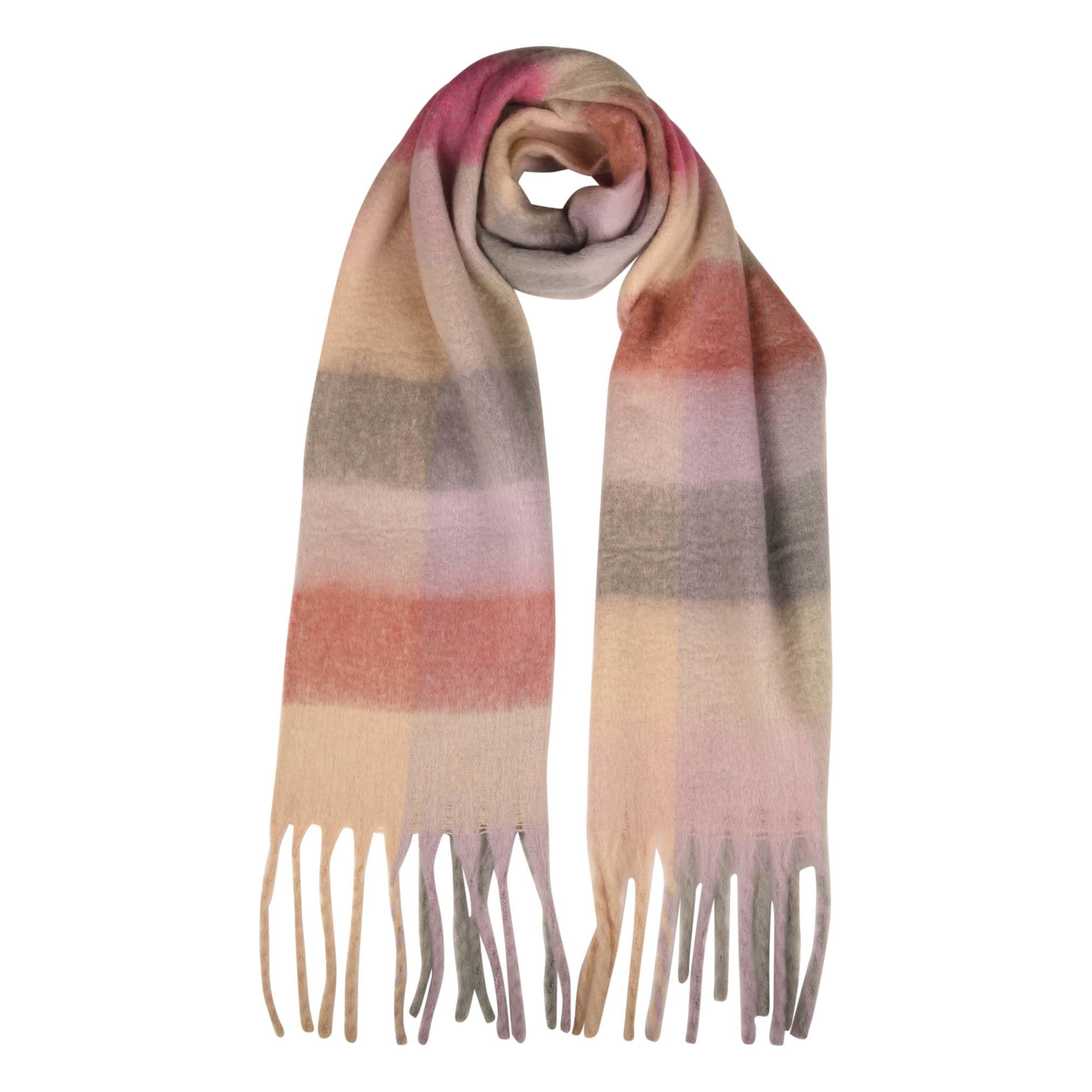 Heritage Traditions Pink/Purple Multi Soft Touch Herringbone Fomo Blanket Scarf ()