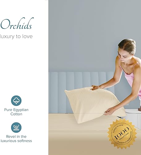 Miniatura 2 de Juego de 2 fundas de almohada de algodón egipcio de 1000 hilos, fundas de almohada de algodón natural puro peinado de fibras largas para dormir,