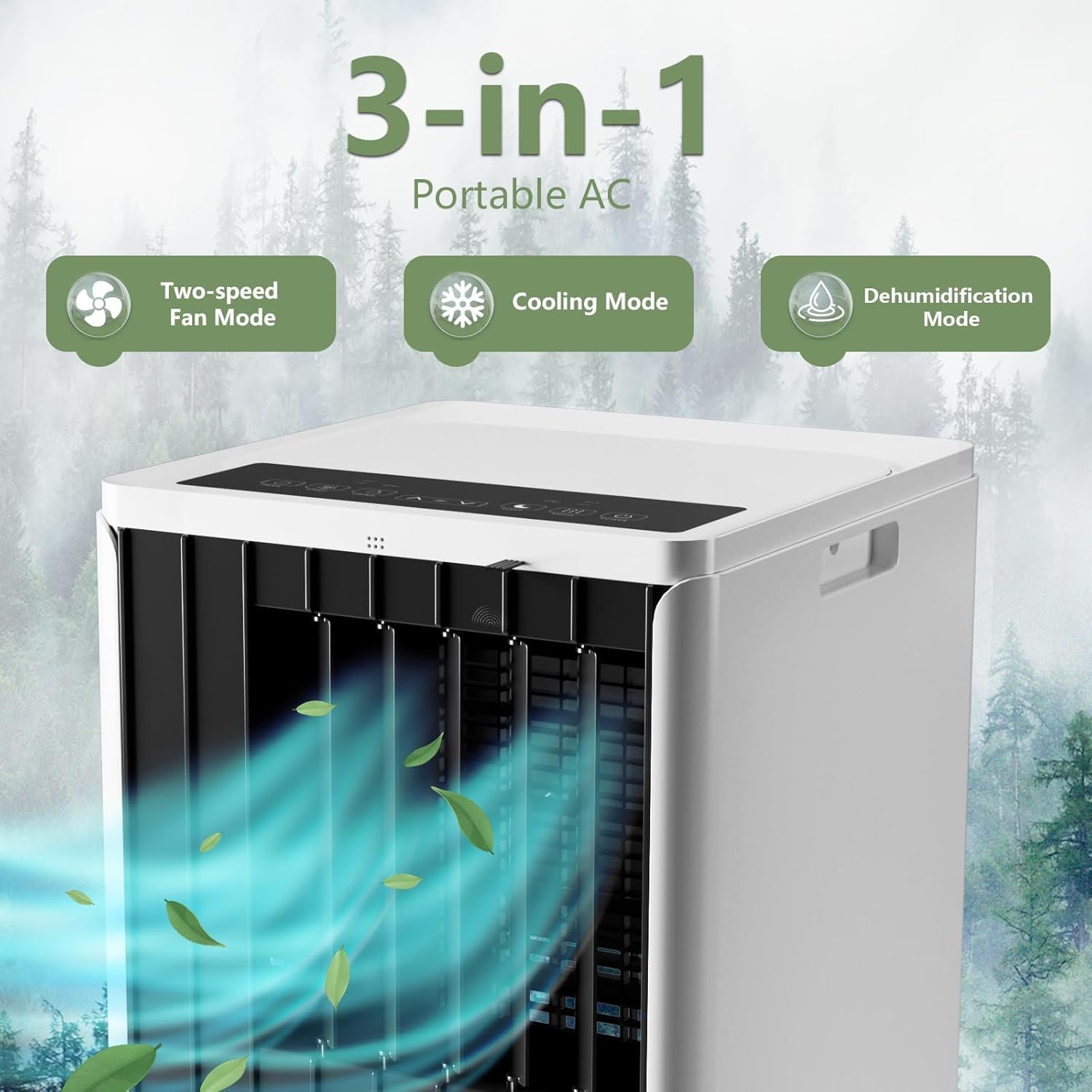 GarveeLife 8,000 BTU Portable Air Conditioners, AC Unit with Cool, Dry & Fan, 3-in-1 Portable Air Conditioner, 24H Timer, Remote Control, 54 dB, Cools Up to 350 Sq. Ft., for Bedroom, Office