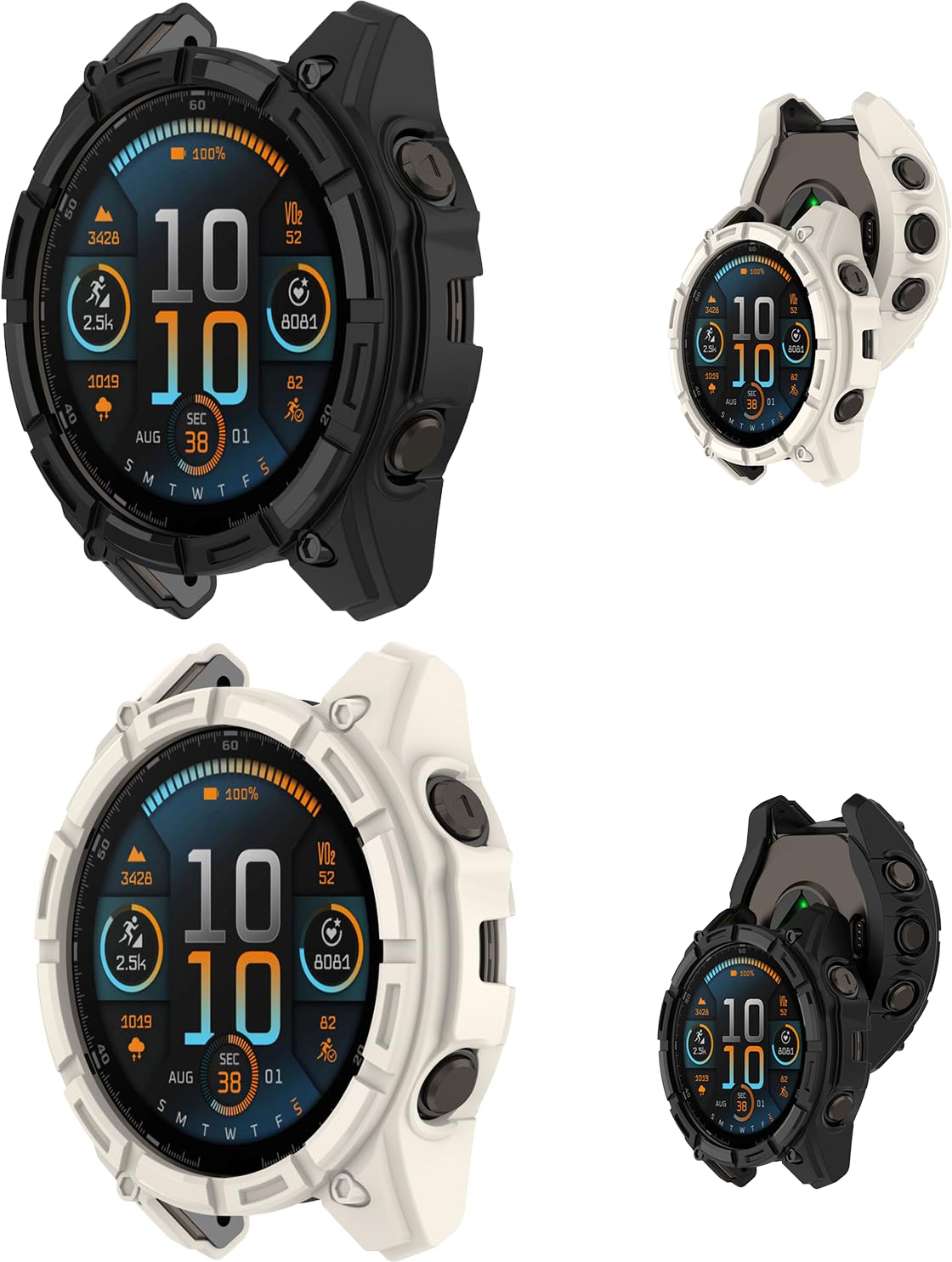 Case for Garmin Enduro 3–51mm, NOUKAJU Smartwatch Cover TPU Material,Easy to Install,Drop-Proof,Soft,Protective Cover for Enduro 3,2pack(Black+White)