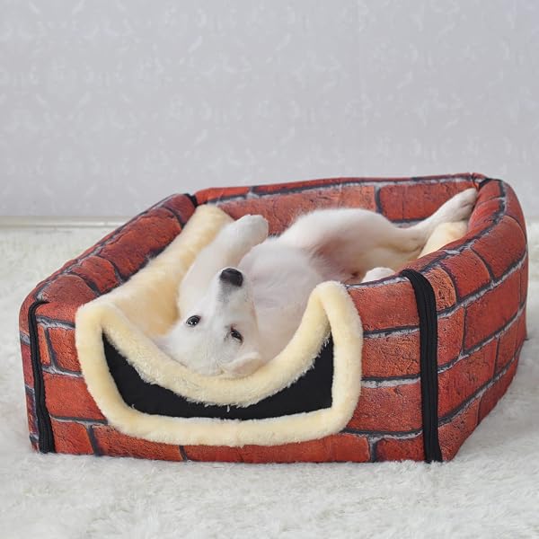 ペットベッド ドーム型 ペットハウス 2way 犬猫用 室内用 オールシーズン ふわふわ クッション付き 犬小屋 屋根付き 猫 テント おしゃれ 洗える 折りたたみ可 寝床 冷暖房 ホットカーペット対応 ペット用品 大型犬用 ベッド xxxl - 2