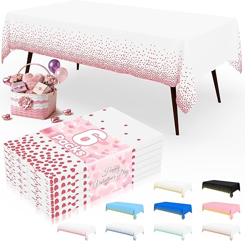 Miniatura 29 de misaya Paquete de 4 manteles desechables de lunares, mantel de plástico impermeable de 54 x 108 pulgadas, lunares dorados rectangulares en blanco