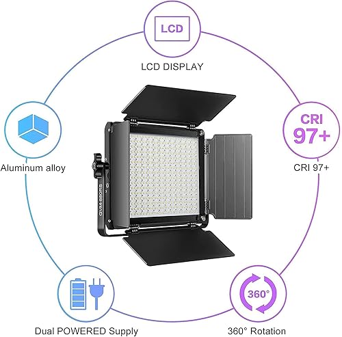 Miniatura 4 de GVM - Luz de video LED RGB con caja de luz, kit de iluminación de estudio de fotografía de 60 W con soportes, 2 paquetes de luz LED 880RS regulable