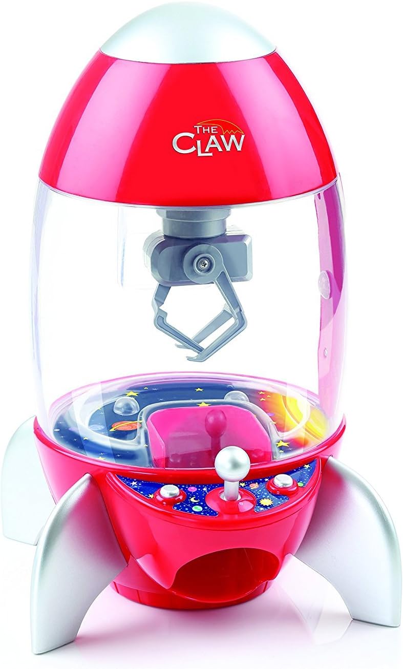 The Rocketship Claw Machine - Etna Products - Spaceship Themed Grabber Machine - Multi-Color Lights and Classic Carnival Arcade Sounds - Table Top Arcade Machine