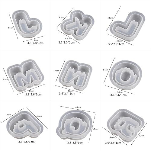 Miniatura 6 de Paquete de 26 moldes de letras mate pequeñas, molde para colgante de letra, molde de fundición de resina, moldes de silicona para velas, decoración
