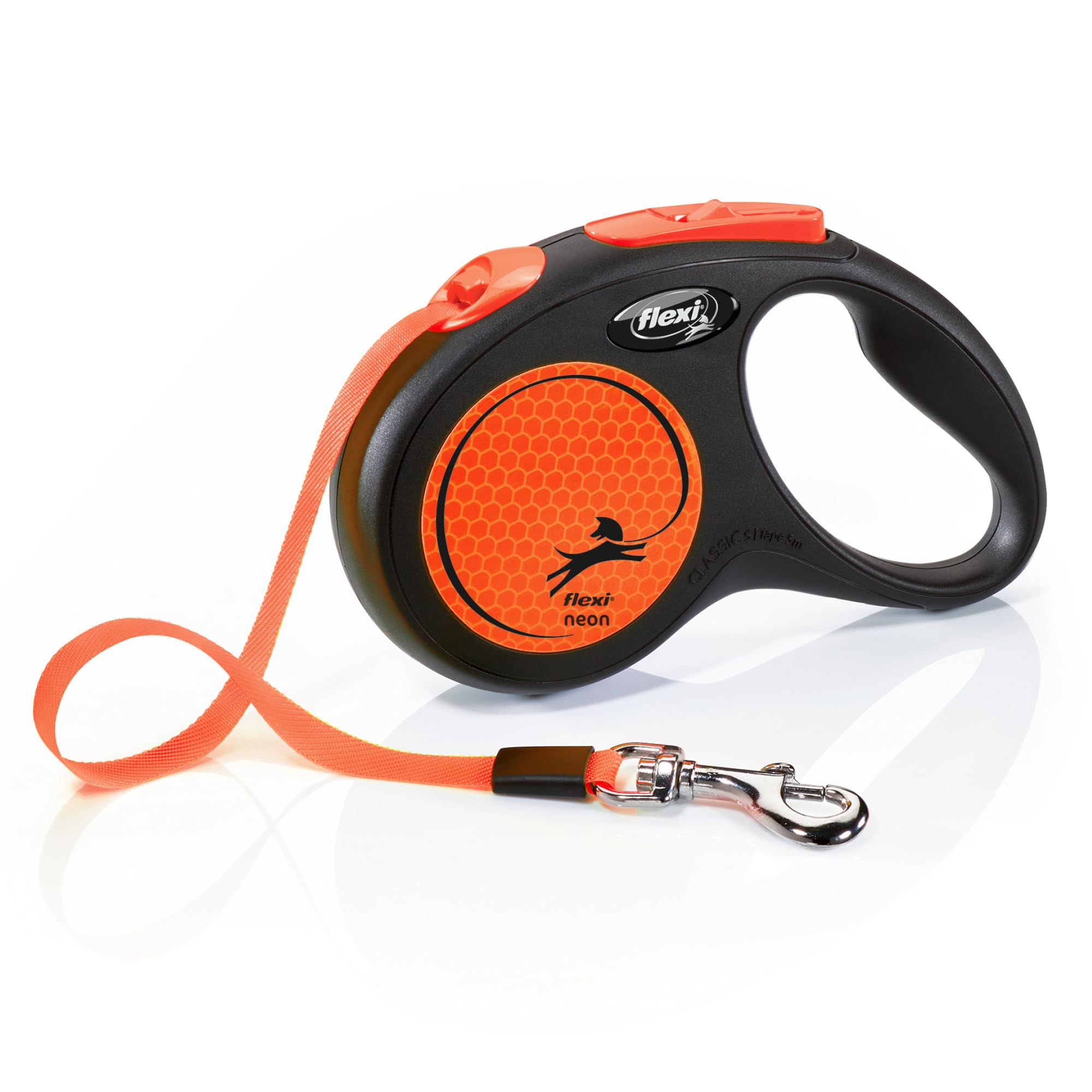 Amazon.com: Flexi New Neon Tape Orange Small 5m Retractable Dog